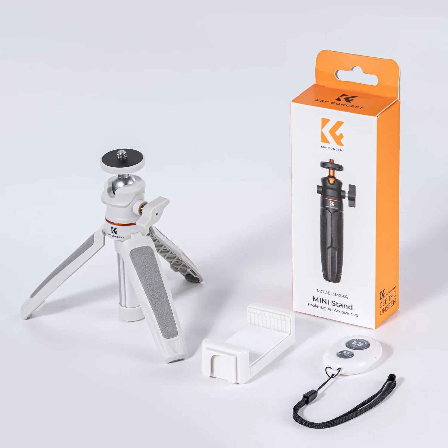 Tripé Para Celular Com Bastão De Selfie Bluetooth, Ms02, 34cm, Branco