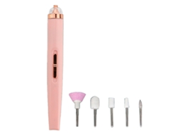Máquina De Lijado De Unhas Elétrica Com Luz Led, 4 Velocidades, Recarregável, Furadeira De Unhas Rosa