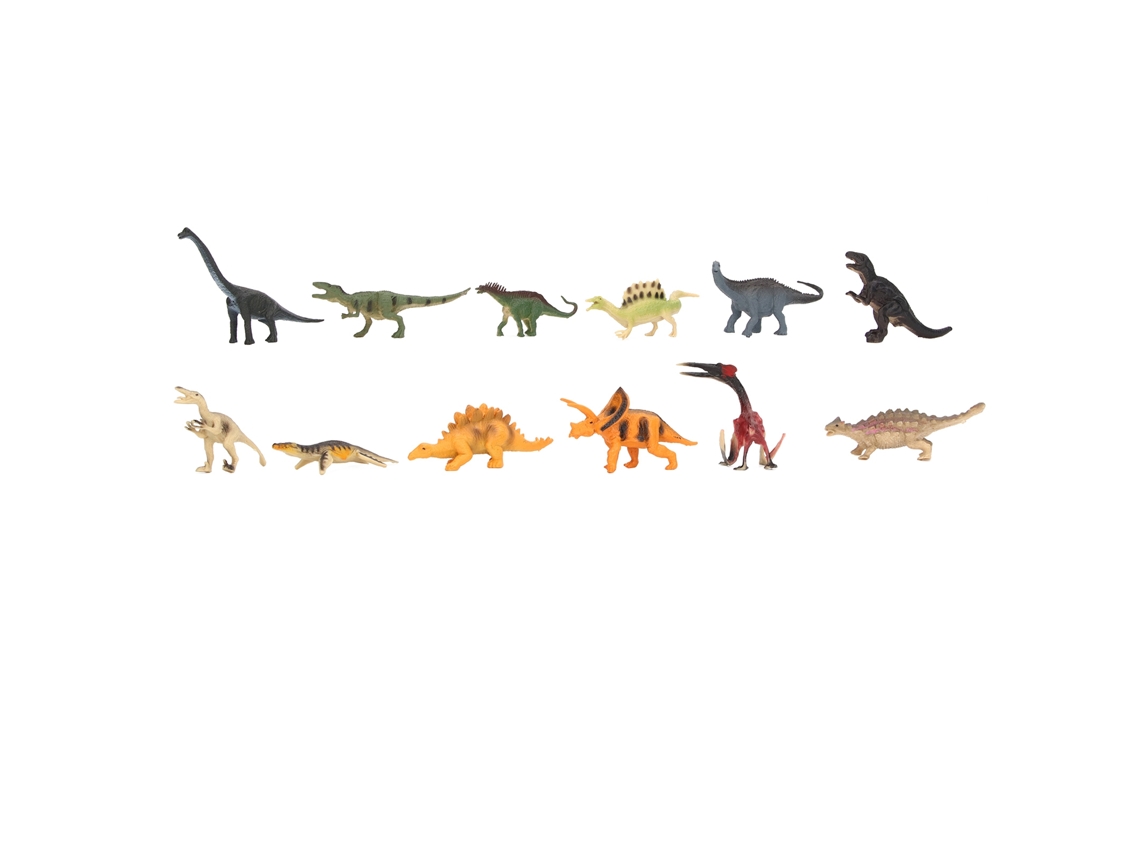 12pcs Mini Figuras De Dinossauros Pvc Vibrantes Brinquedos Simulados Para Crianças