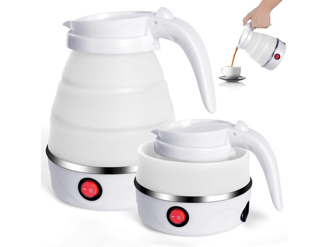 Lurelia Chaleira De Viagem Dobrável 0,6 L, Chaleira Elétrica Portátil De Silicone, 110 V, Padrão Dos Eua