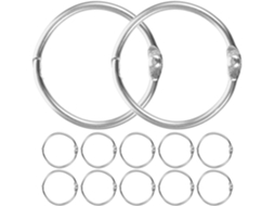 Veemoon Conjunto de 12 Aneis Metálicos Soltos para Pastas Scrapbooking Reutilizáveis Cadernos E Encadernação Livros
