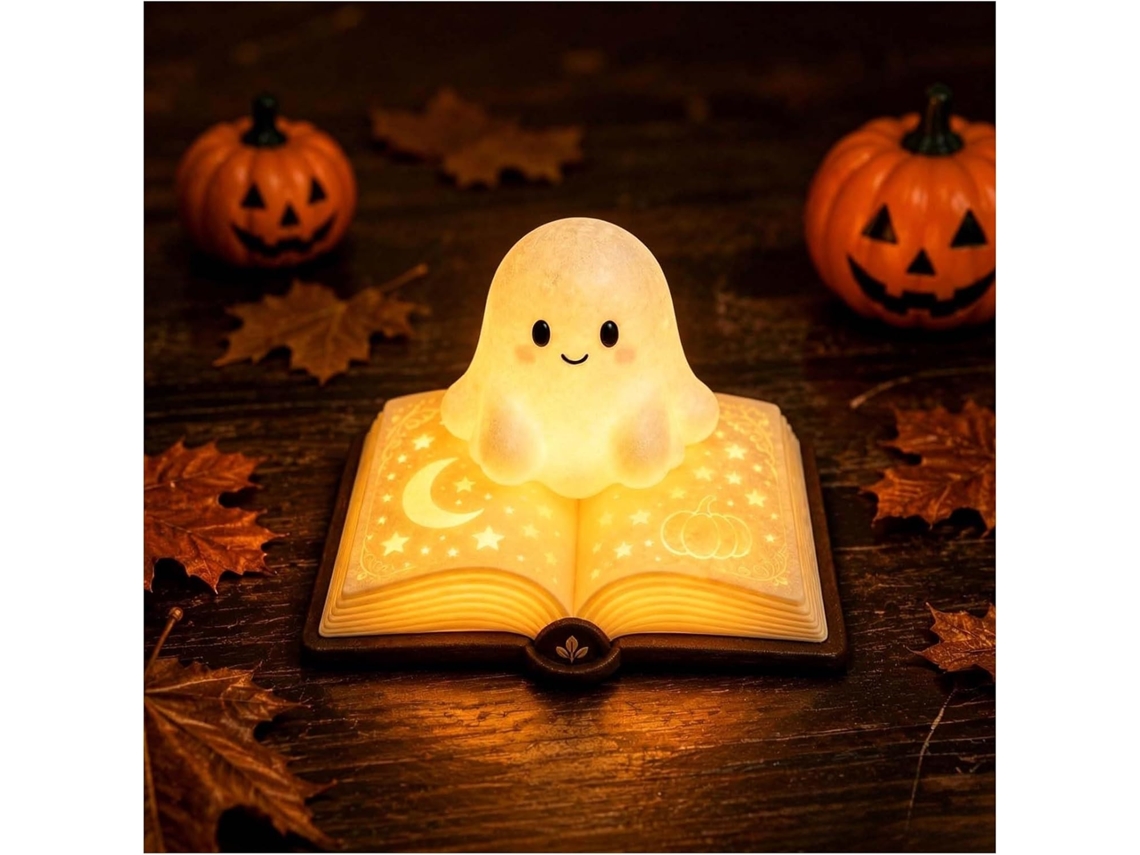 Luminária De Leitura Fantasma Halloween, Nova Versão De 2026com Fantasmas Fofos, Livro Mágico, Luz Noturna De Halloween