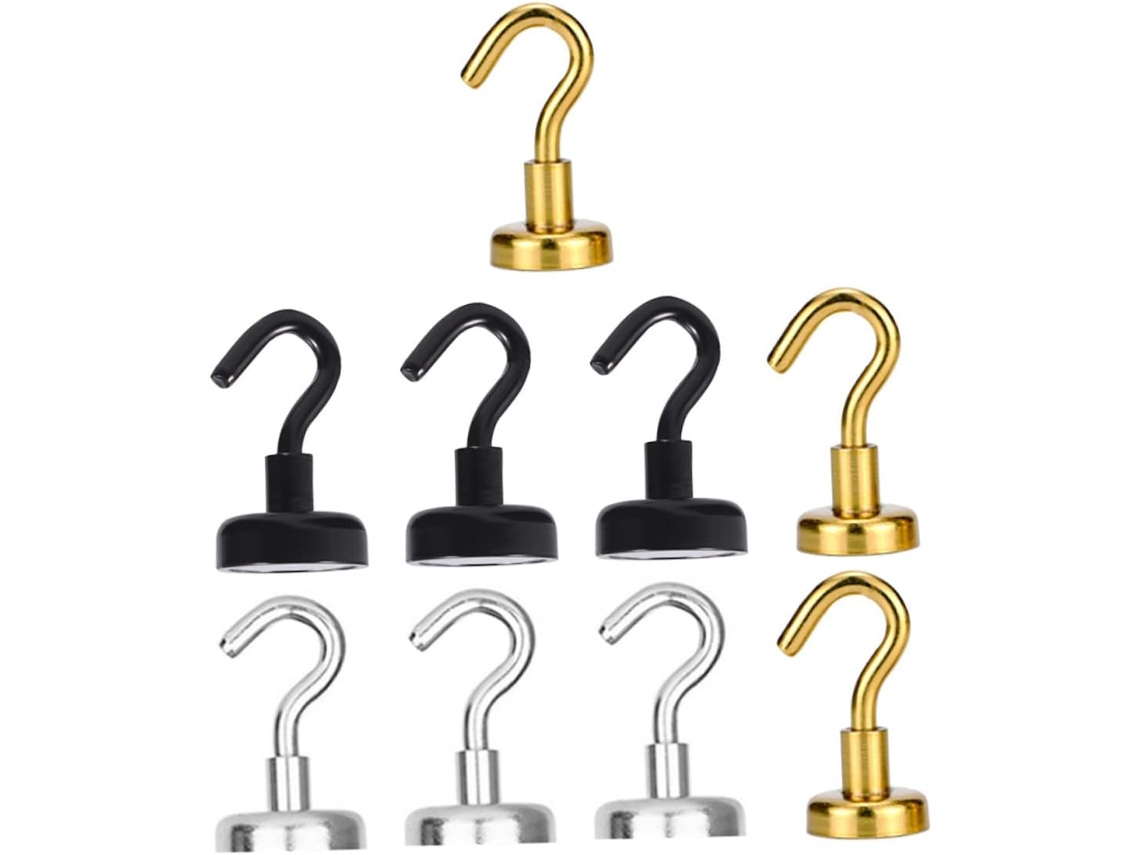 Conjunto De 9 Ganchos Magnéticos Alta Resistência Para Pendurar