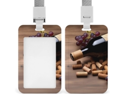 Porta Crachá Em Formato De Garrafa Vinho, Rolha De Uva, À Prova D Água, Crachás De Identificação, Com Janela