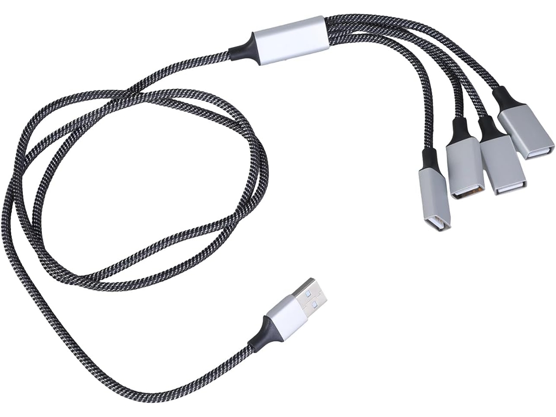 Cabo Extensor De Alimentação Usb Com 4 Portas E Divisor Para