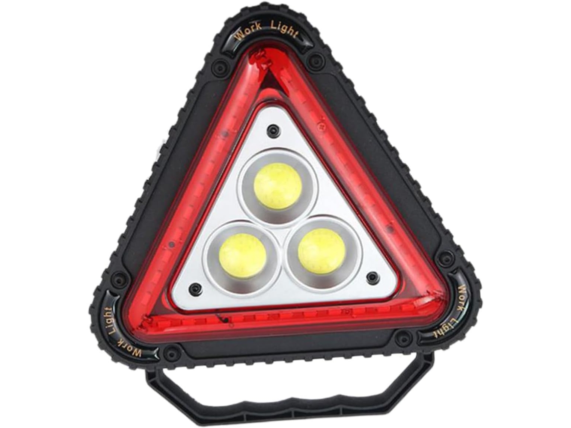 Homsfou Conjunto De 2-luzes Trabalho Cob Recarregáveis Via Usb Com Triângulo Sinalização Vermelho, Luz De Sinalização