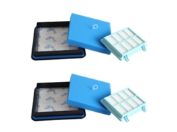 Pacote de 2 conjuntos de filtros para aspiradores Philips PowerPro Compact FC9331 FC9332 FC8010