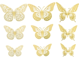 Conjunto De 108 Adesivos De Parede Em Formato De Decorações Para Casa, Na Cor Dourada.