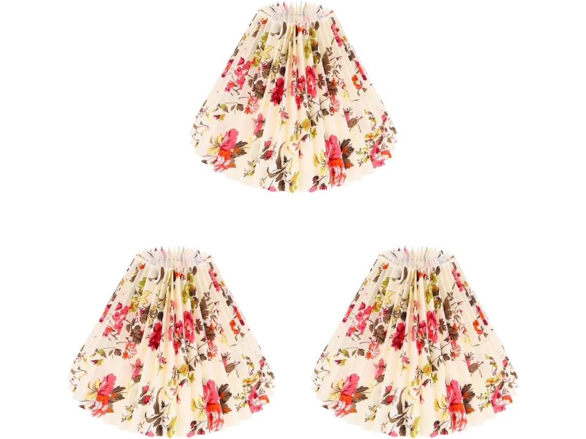 Conjunto De 3 Abajures De Mesa Com Estampa Floral, Acessório Decorativo Para Quarto
