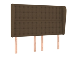 Cabeceira de Cama com Abas Tecido Castanho Escuro MAISON EXCLUSIVE (147x23x118 cm)