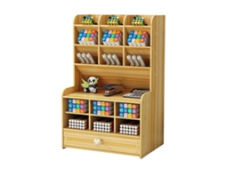 Organizador De Caneta De Madeira Com Gaveta Porta-Lápis Diy Organizador De Mesa Artigos De Escritório Estilo2 ZMDECQNA