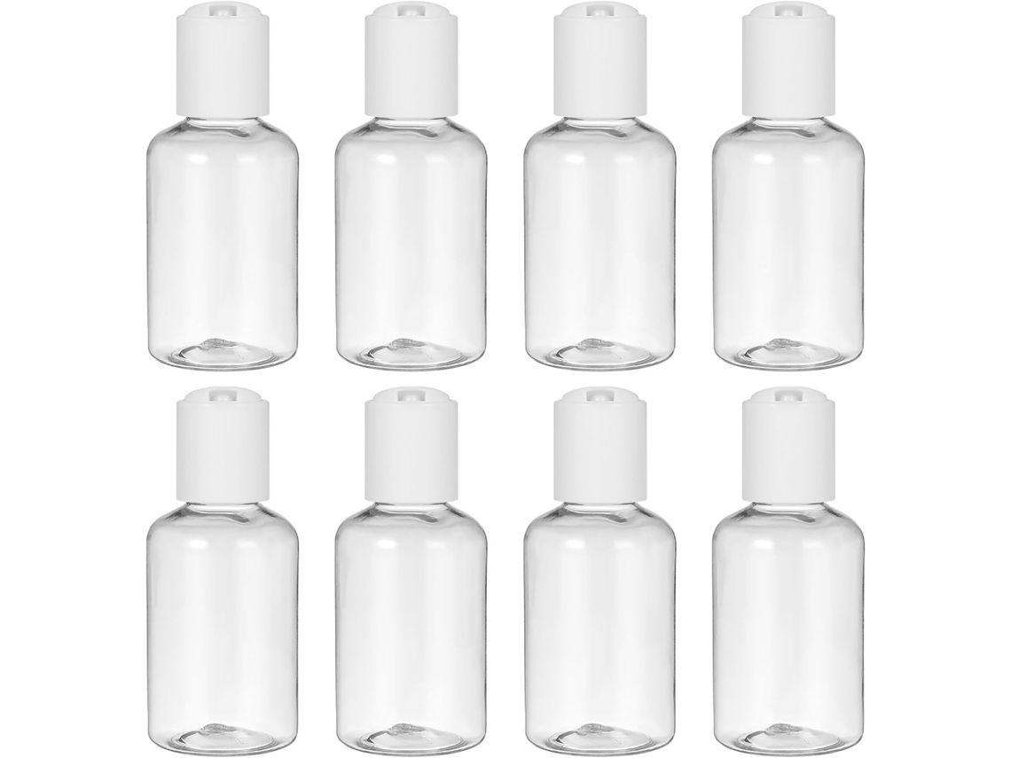 Nuobesty Pacote Com 20 Frascos De Emulsão Plásticos Recarregáveis De 50ml Com Tampas De Cores Sortidas