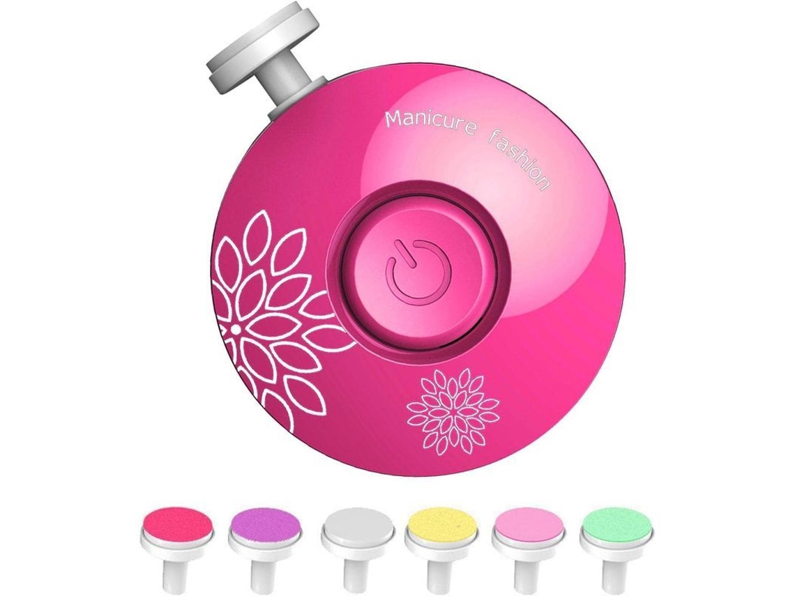 Cortador de Unhas para Bebê Elétrico com 6 Cabeças de Lixa Conjunto de Manicure