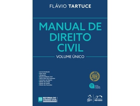 Livro Manual De Direito Civil - Vol. Único - 15 Edição 2025 De Flávio Tartuce (português Do Brasil)
