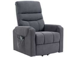 Poltrona reclinável elétrica com massagem cinza 83x92x110 Cm 8 zonas, reclinação 135° | S/MARCA