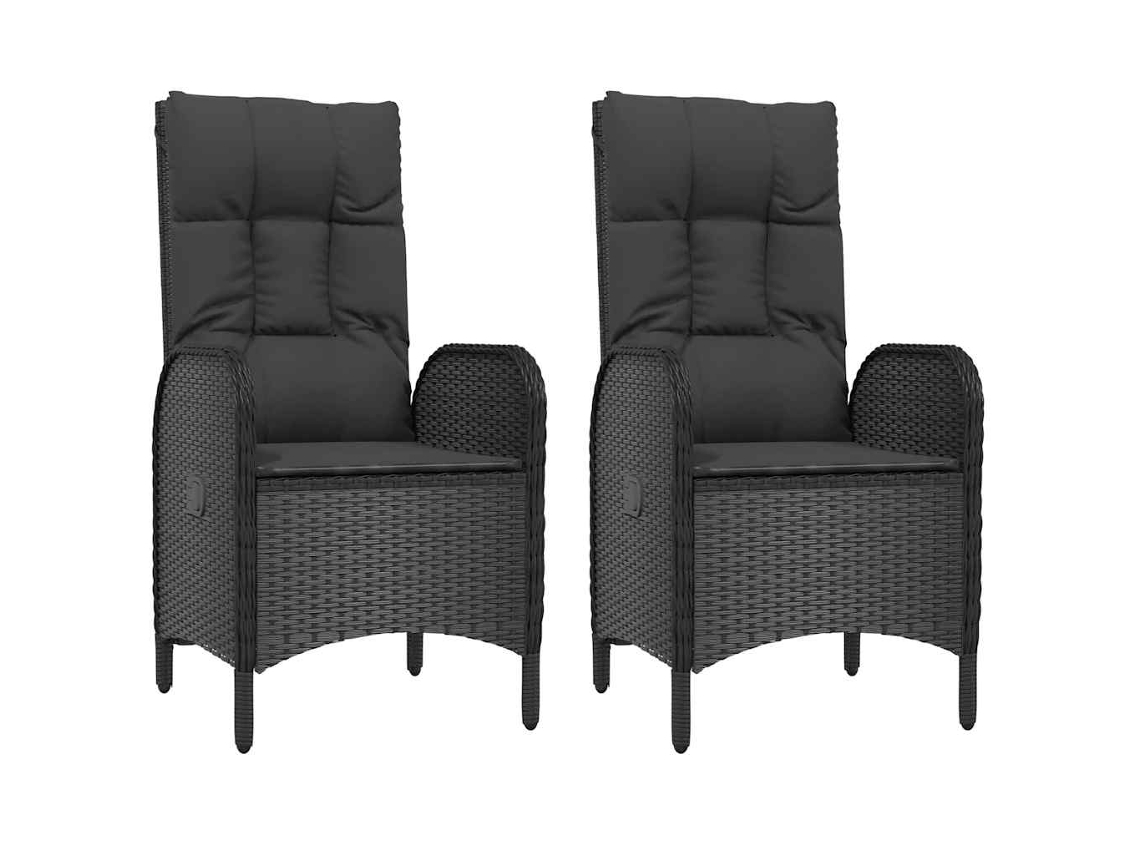 Maison Exclusive - Cadeiras De Exterior 2 Pcs Vime Pe Preto