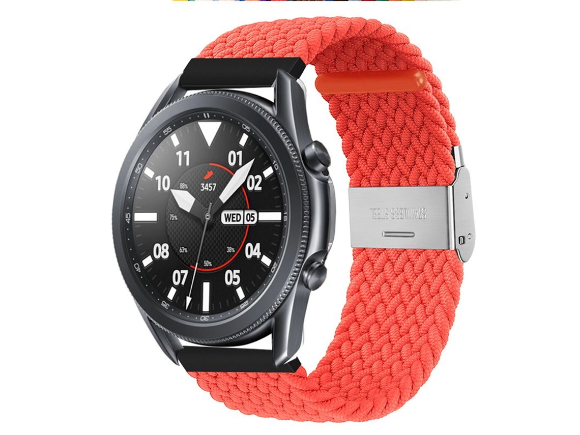 Bracelete Entrançada Solo loop Ajustável para Xiaomi Mibro Watch T1 Laranja