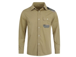 Fasst camisa Casual Hombre com Lapela e Design de Costura Mystdiy
