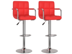 Bancos de Bar 2 Pcs Couro Artificial Vermelho MAISON EXCLUSIVE