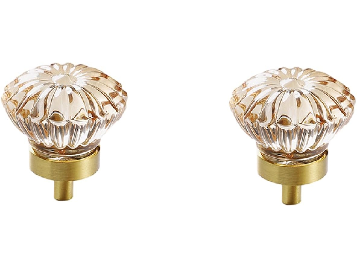 Conjunto De 6 Puxadores Cristal Dourado, Em Latão Com Formato De Cubo Cor Ovo Pomba Puxadores Transparentes Para Portas