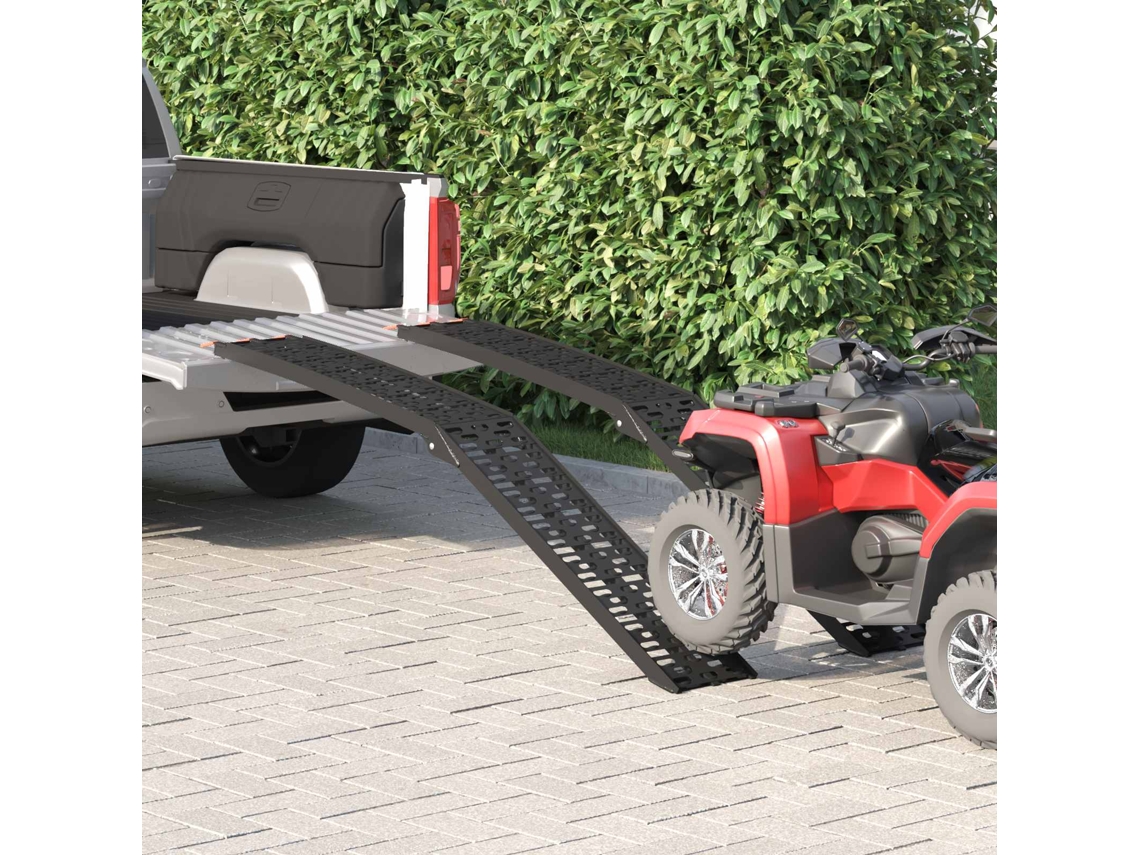 Vidaxl Rampa De Motocicleta Dobrável 340 Kg Por Rampa 2 Unid. Preto
