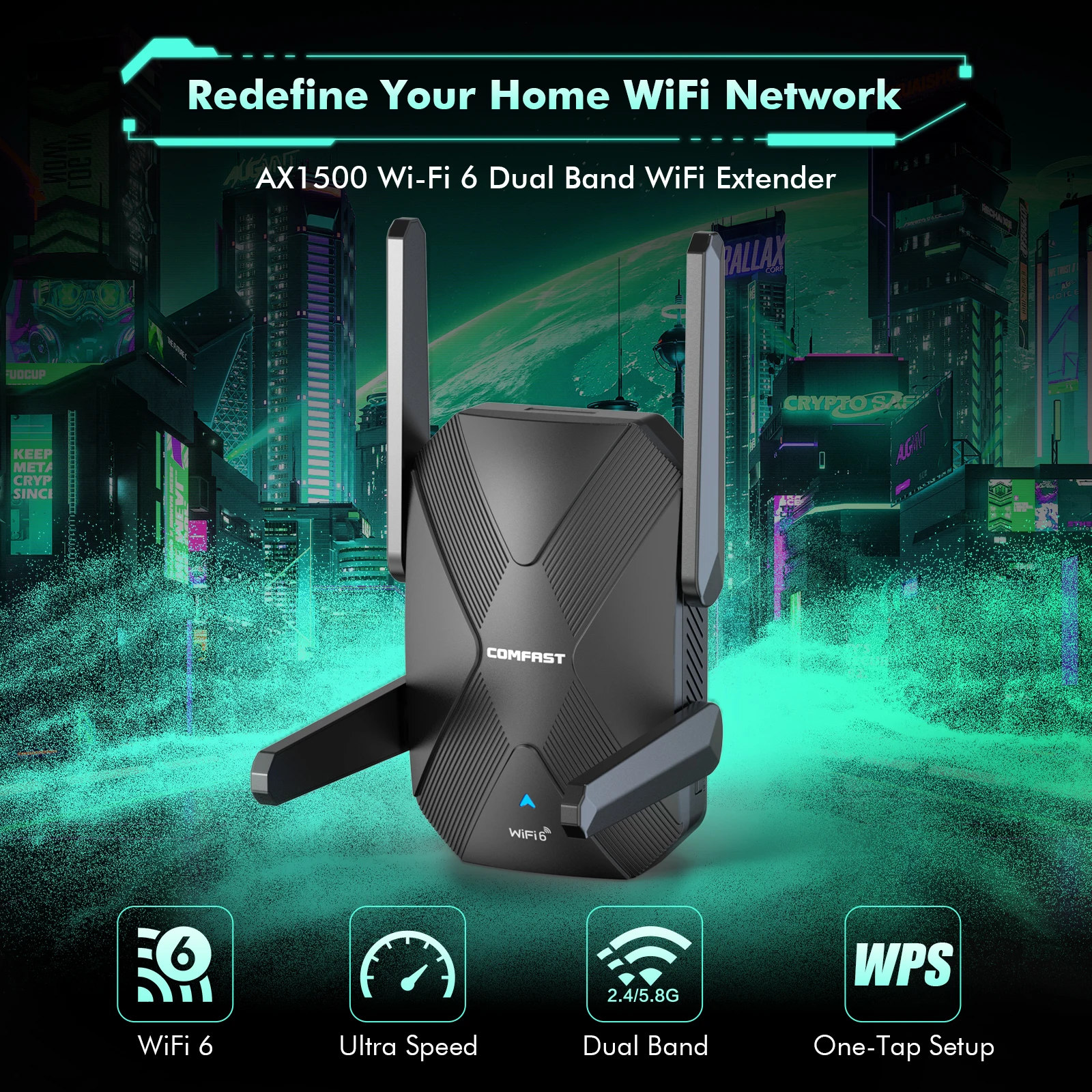 Repetidor/extensor/amplificador De Roteador Wi-fi 7 Com Plugue Eua/ue