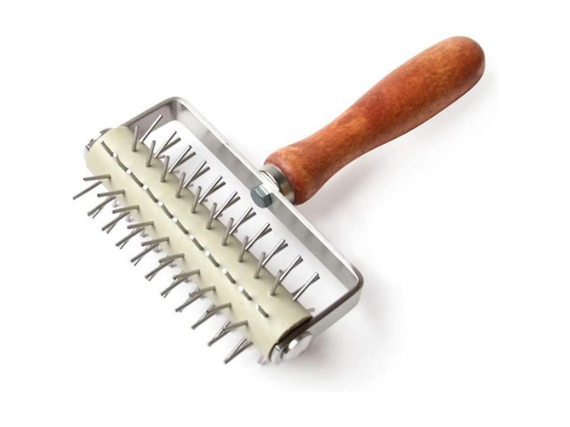 Rebe - Abridor de Pizza de Aço Inoxidável com Cabo de Madeira, 20 cm (8 polegadas)