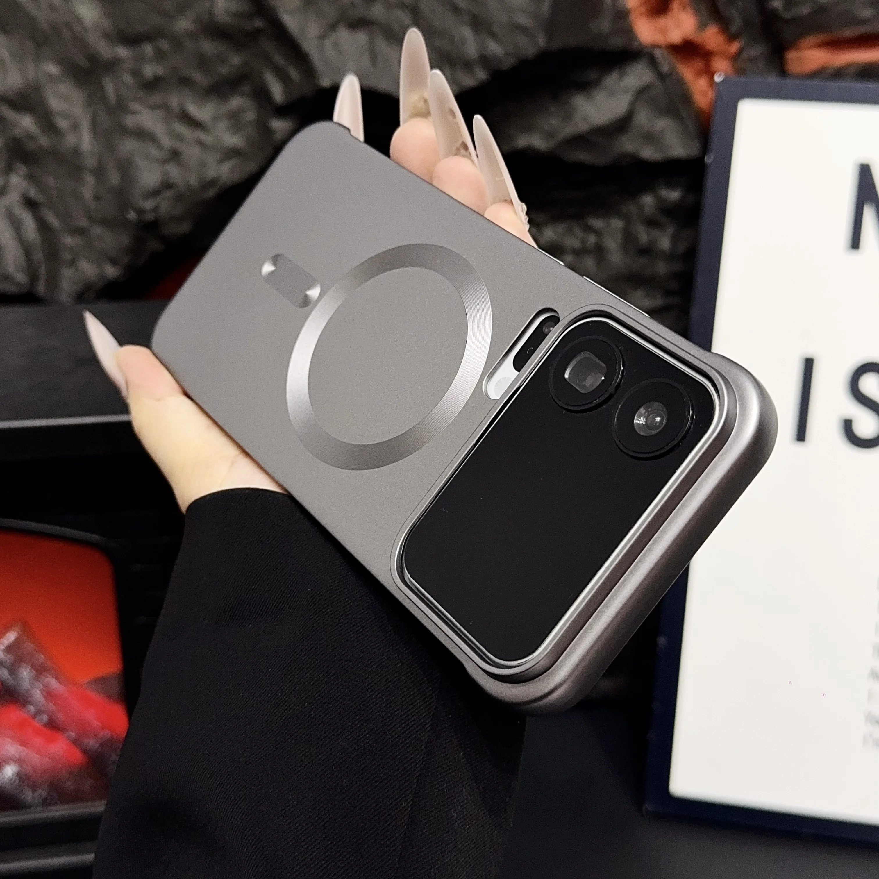 Capa Rígida Fosca Sem Moldura Para Xiaomi 15spro (cinza), Ultrafina E Magnética.