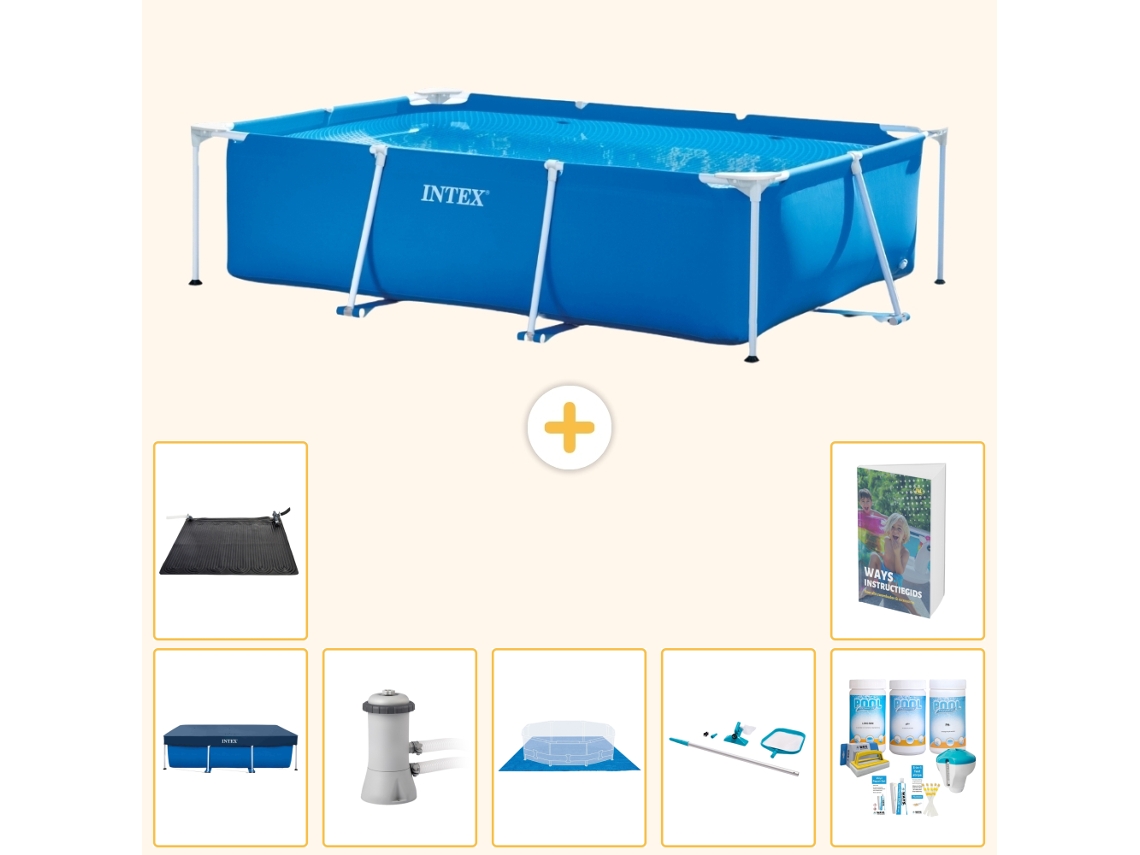 Intex Piscina Com Estrutura Retangular - 300x200x75 Cm - 8-peças S21119