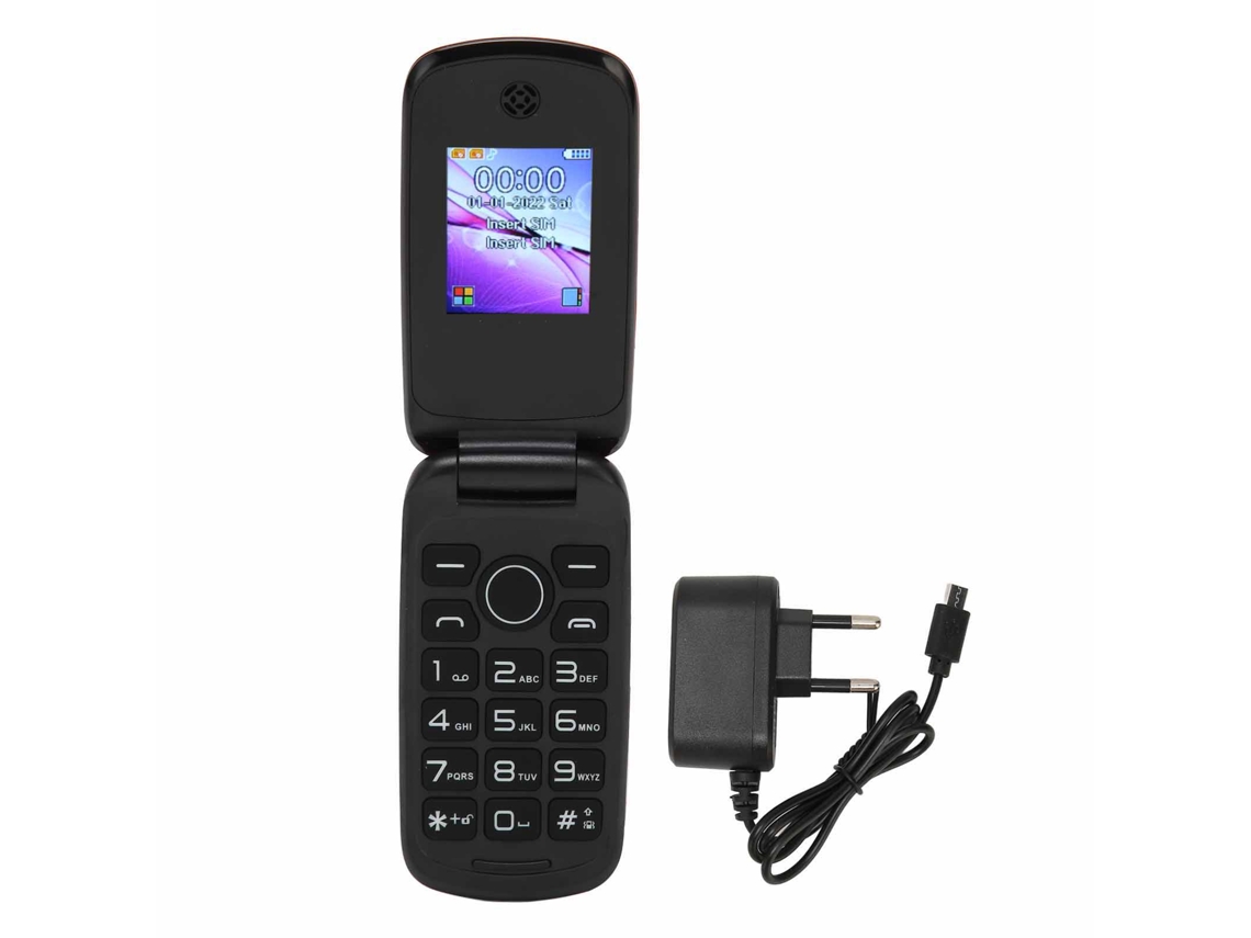 2026 celular Flip 2g Dual Sim com Tela Colorida 1.77polegadas Bateria 1200mah Desbloqueado Preto Plugue Eu