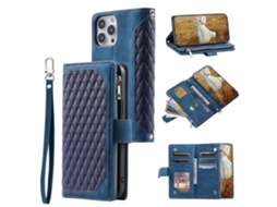 Capa Pega Para Iphone 15 Pro Max Pele Sintética Azul