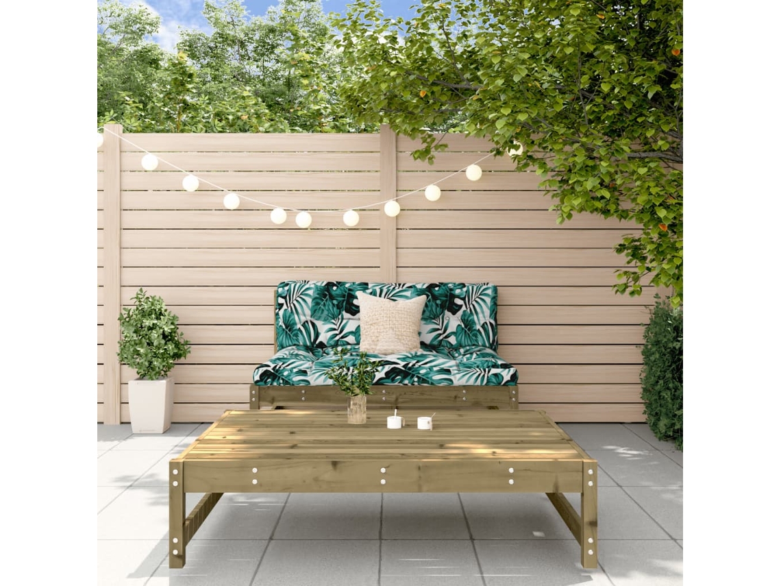 2 Pcs Conjunto Lounge De Jardim Madeira De Pinho Impregnada Dkd Home Decor