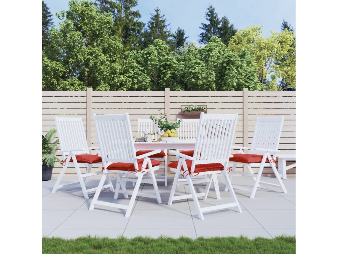Vidaxl Almofadões De Cadeira 6 Pcs 40x40x7 Cm Tecido Oxford Vermelho