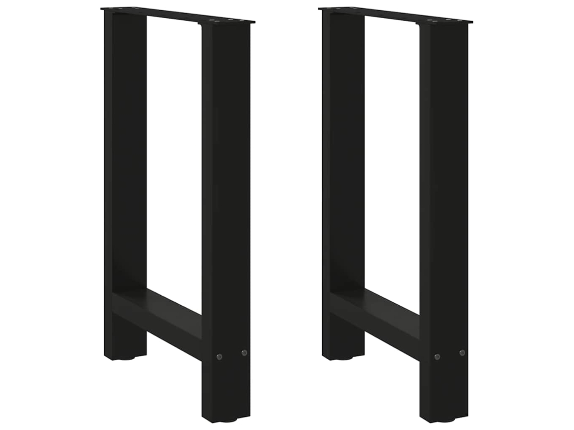Vidaxl Pés Para Mesa De Jantar Pretos 2 Peças 50x(72-73) Cm Aço