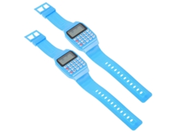 Relógios Infantis Com Calculadoras, Relógio De Pulso Portátil Operação Geométrica, Presentes Para Festa Ani Versário, Azul, 22,50 X 3,30