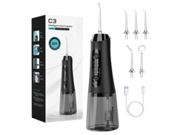 Irrigador Oral Dentário Recarregável 320 Ml 4 Modos, para o Cuidado do Aparelho Ortodôntico Preto HEXINYIGJLY