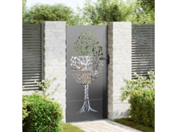 Vidaxl Portão De Jardim 85 X 200 Cm Preto Trancável