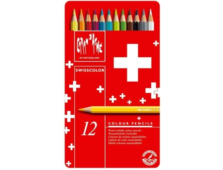 Caran DAche Lápis de Cor Swisscolor, Corpo Hexagonal, Minas de Várias Cores