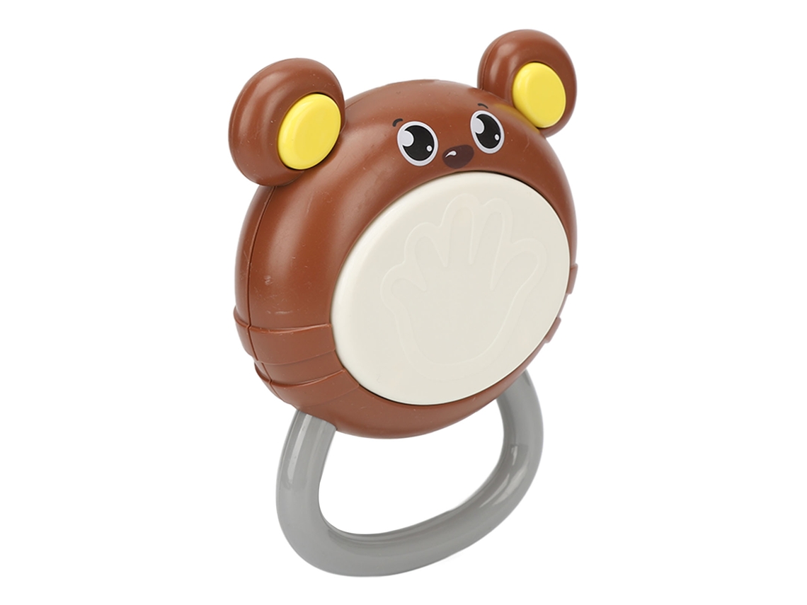 Primerox brinquedo de Chocalho Musical com Luzes Gato Adorável para Bebê Aprendizagem Precoce Marrom