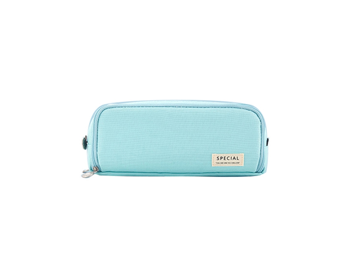 Estojo de Lápis de Grande Capacidade com Zíper Camada Dupla Tela Oxford Estilo Moderno Simples para Escola e Casa
