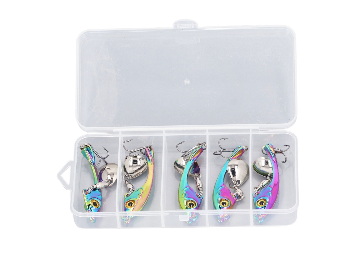 Kit Iscas Pesca Rotativas 5pcs Vib