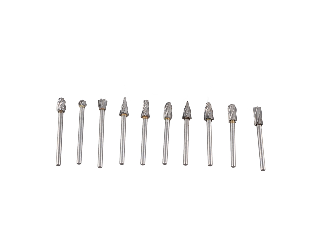 Conjunto de 10 brocas Primerox Carbeto para Dremel, carpintaria, escultura e madeira.