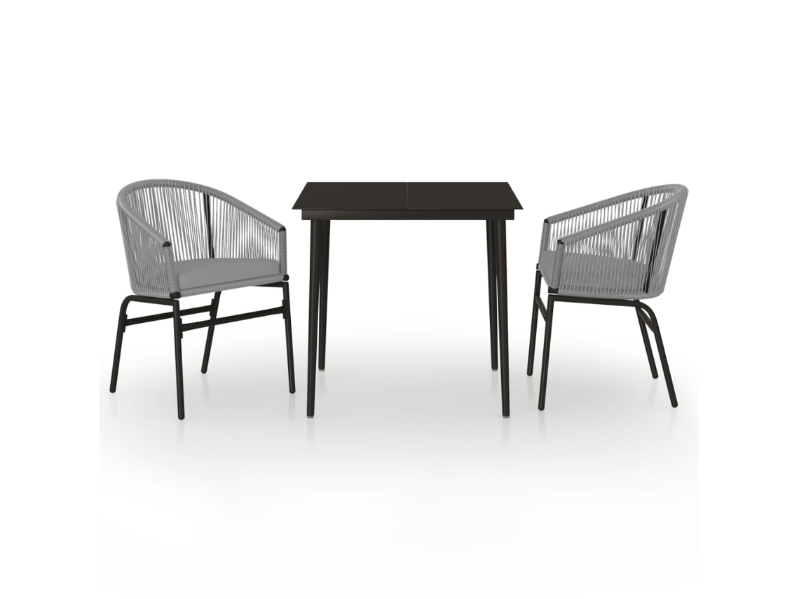 Maison Exclusive - 3 Pcs Conjunto De Jantar Para Jardim Cinzento