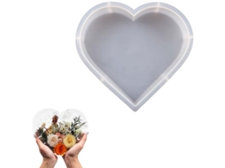 Molda de Silicone Coração para Epóxi Cristal Diy Espelho