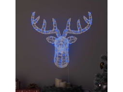 Vidaxl Cabeça De Rena 140 Led Azul 68 X 36,5 X 62,5 Cm Acrílo