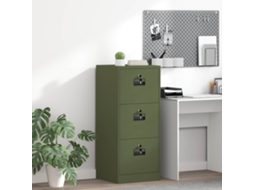 Vidaxl Armário De Arquivo Com Gaveta Verde Oliva 45,5 X 42 X 106,5 Cm