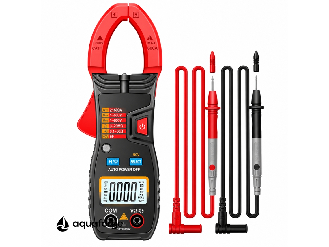 Alicate Amperimétrico Aquaforge Cm80, 600a, Ncv