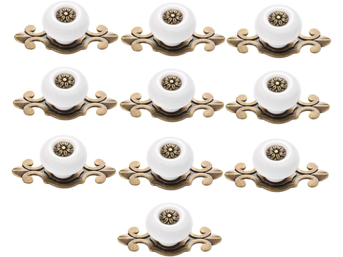 Conjunto De 10 Puxadores Móveis Em Liga Zinco Com Design Vintage Da Housoutil, Ideais Para Armários E Móveis Em Casa Ou