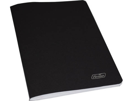 Caderno Agrafado, A5, 80 Folhas, Liso, Preto