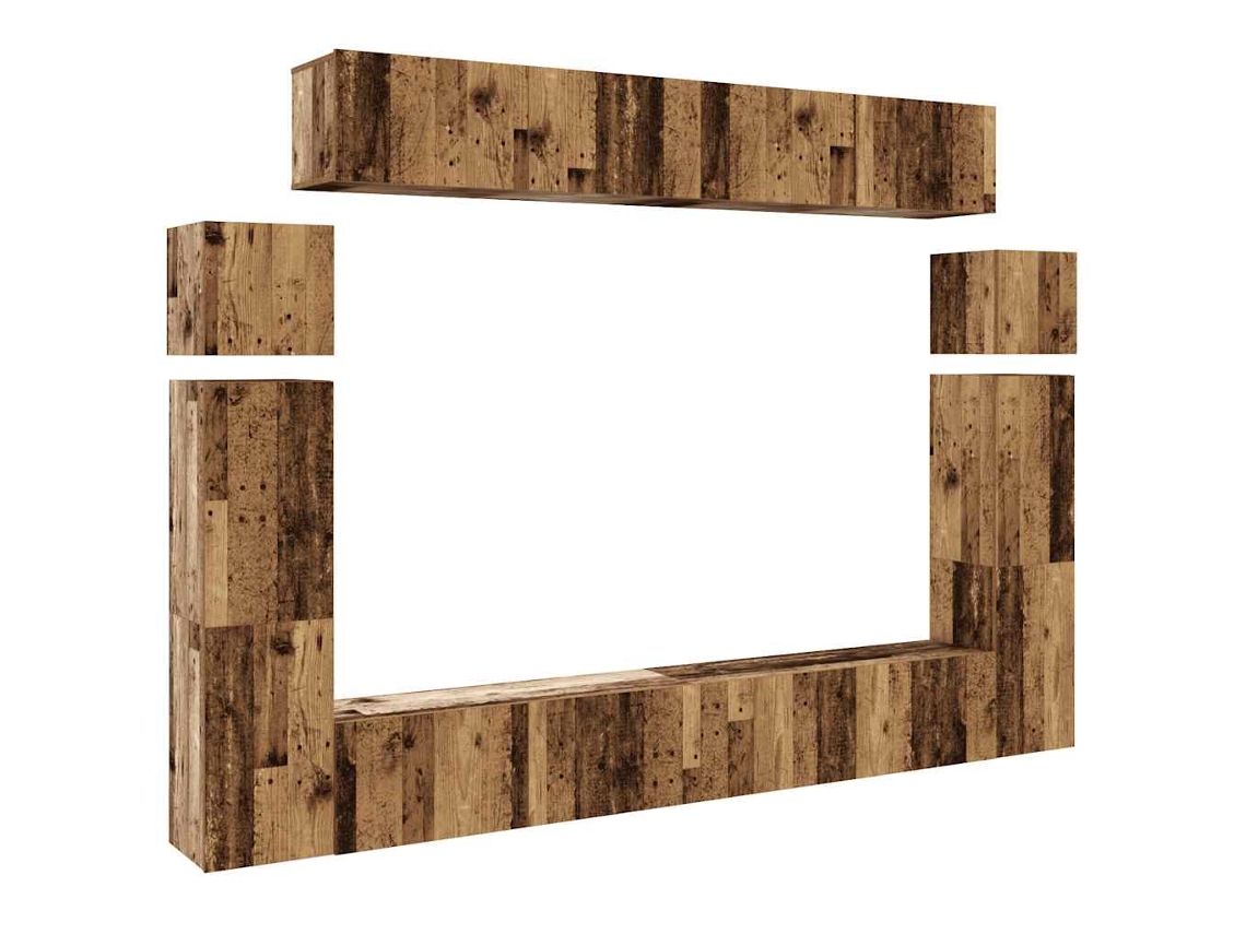 Tv Cabinet Set, Tv Cabinet Sets Vidaxl Marrom Madeira Processada (n/a)